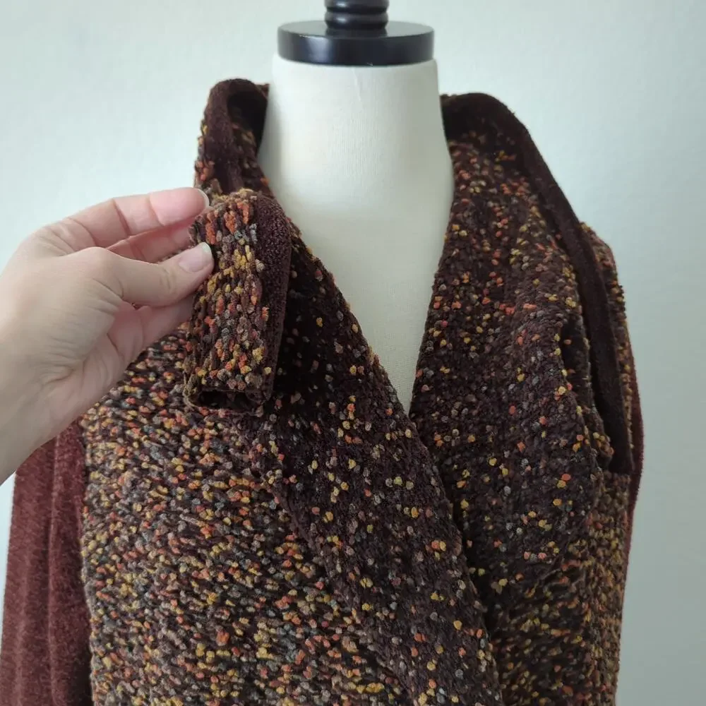 Soft Surroundings Womens Sweater Brown Longline Size Medium Top Neutral Cardigan